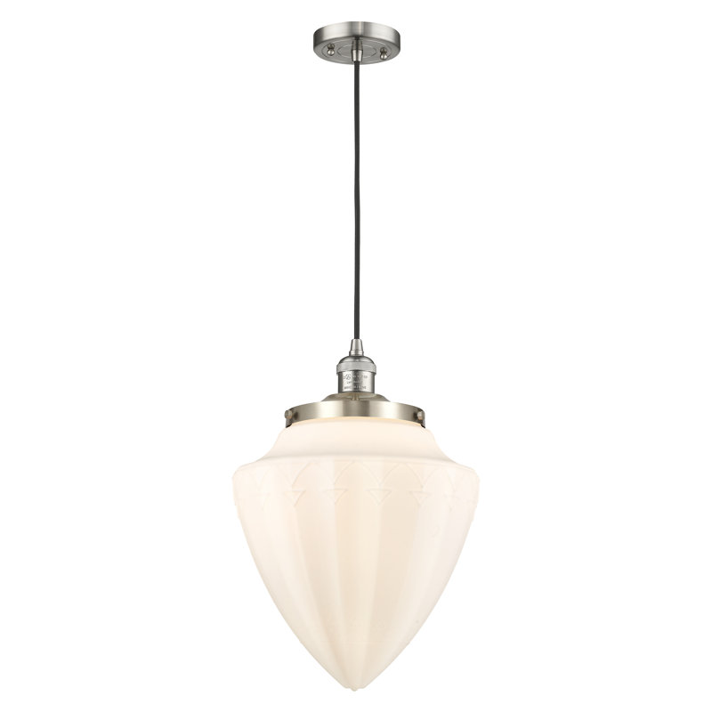 Luminaire suspendu simple à 1 lumière, Nickel satiné brossé