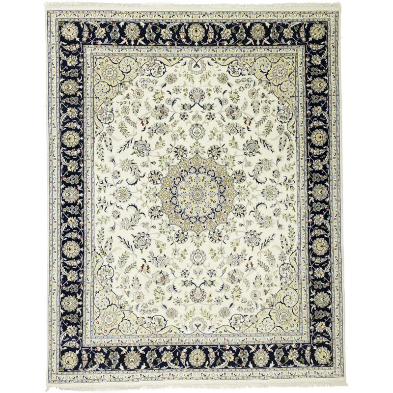 Tapis oriental crème crème 8 x 10 Indo-Nain