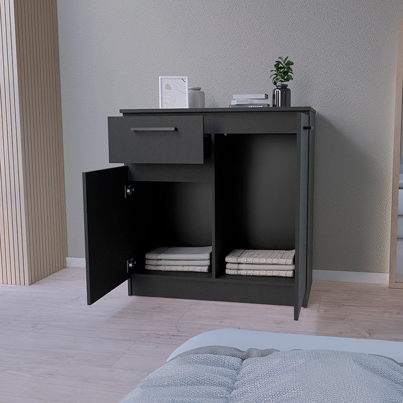 Commode Carlin, chambre à coucher, noir, Noir