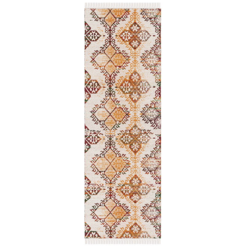 Kilim Flat Weave Wool Geometric Rug, Runner 2'3" x 7'