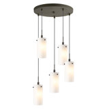 Luminaire suspendu cylindre grappe 5 lumières Cheyanna