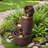 Rustic 4-Tier Clay Pot Outdoor Fountain With LED Light – Relaxing Water Feature For Garden, Patio, Or Home Décor