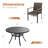 6-Person Patio Dining Set with Metal Round Dining Table and 6 Rattan Armrest Dining Chairs-1997831163