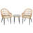 3 Piece Patio Rattan Seating Group with Cushions-2133449474