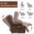 Brown Chenille Power Lift Recliner - 23" Seat, 8-Point Massage, Lumbar Heating, High Back-1906312221