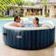 Intex 120 Volt 4 Person 140 - Jet Plastic Round Inflatable Hot Tub in Blue