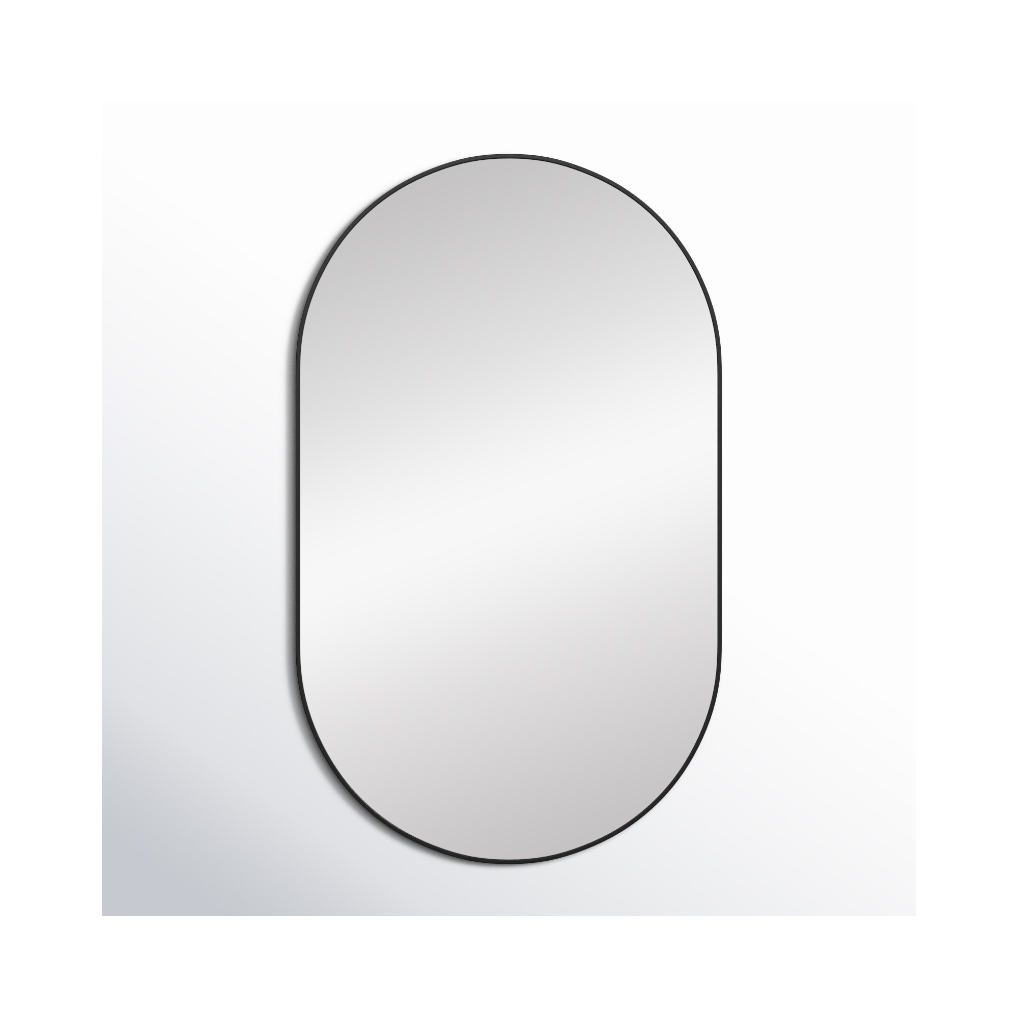 Elington Metal Oval Mirror, 60"  x 36" , Black