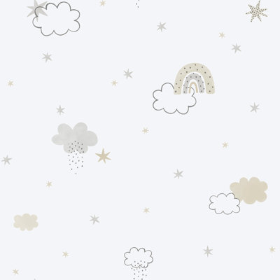 Bambino Collection Rainbows and Clouds Wallpaper Roll