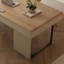Bureau rectangulaire à 3 tiroirs Burlywood + beige + bois manufacturé noir + acier au carbone-1749180788