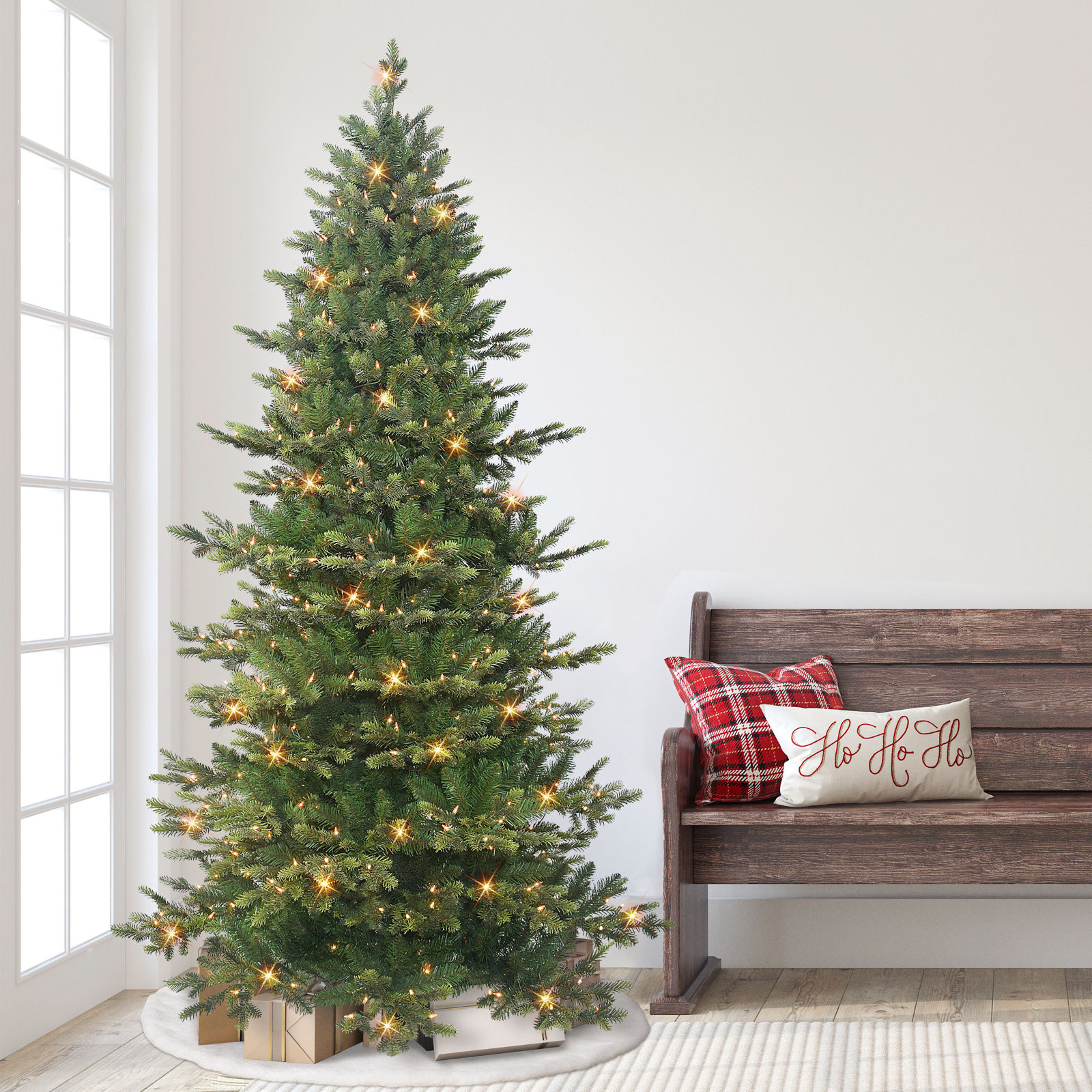 90' Lighted Artificial Fir Christmas Tree