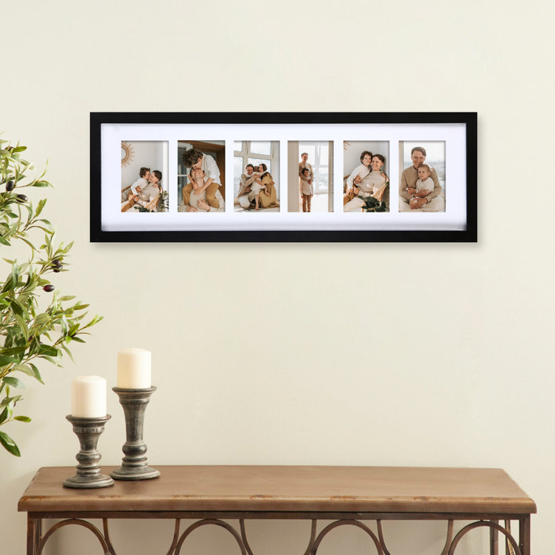 Pierce Manufactured Wood, Glass Picture Frame with Mat, Black