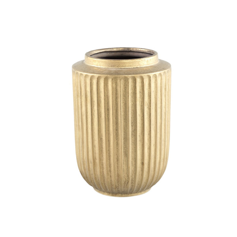 Carmona Ceramic Pot Planter, Gold, 30cm H x 21cm W x 21cm D