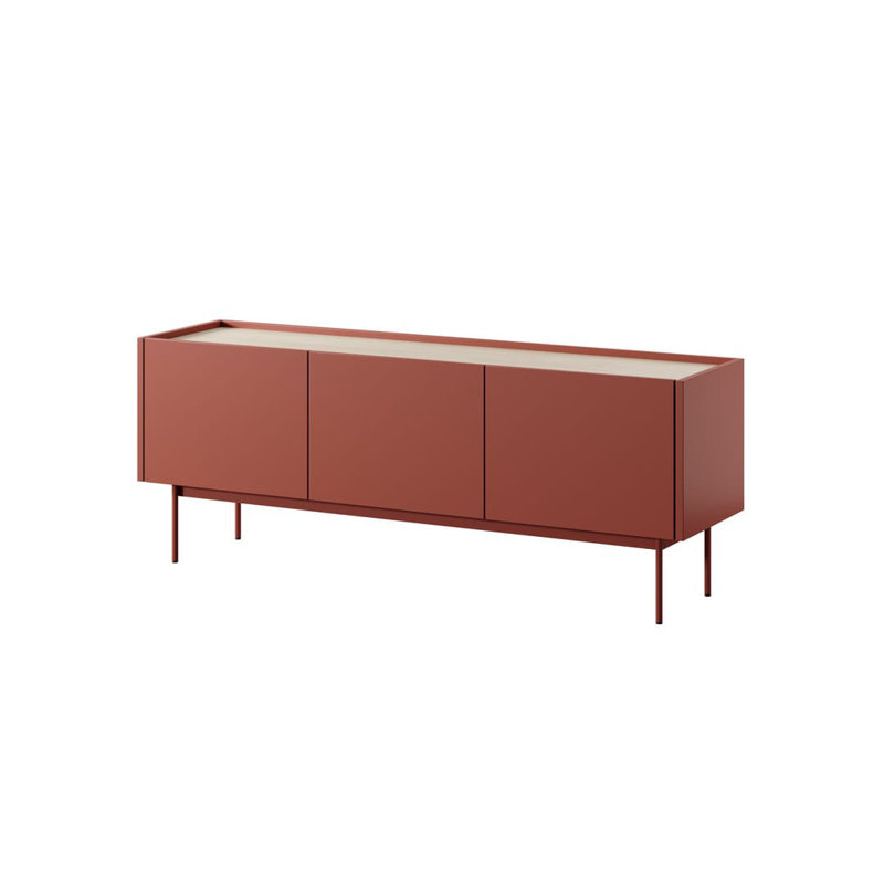 Chavey Coffee Table with Storage, Red