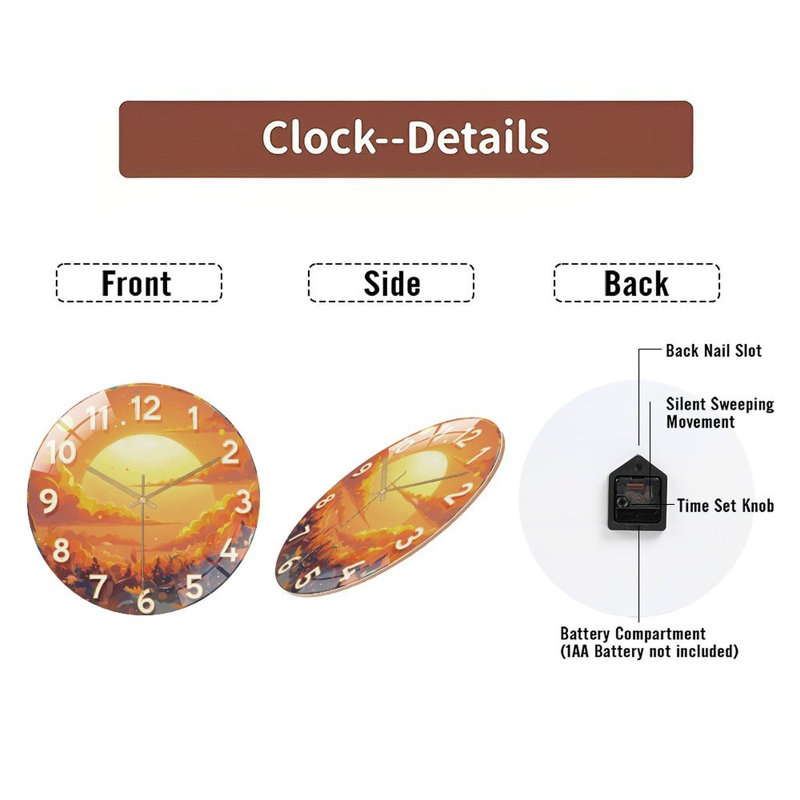 Horloge murale avec horloge murale 12 po