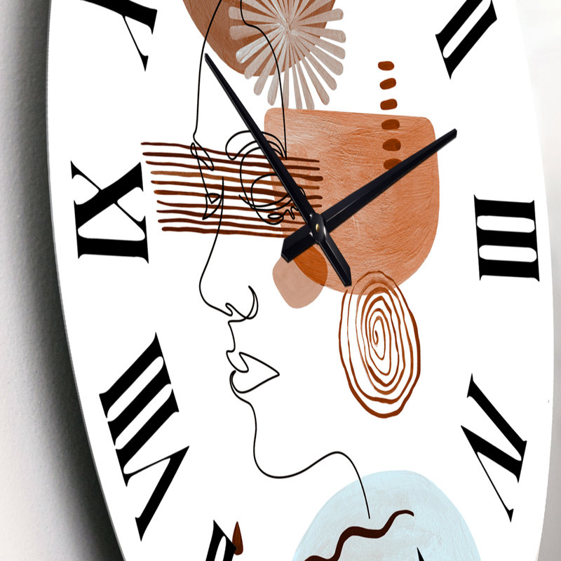 Minimal Compositions of Abstract faces II - Horloge murale moderne, Petit