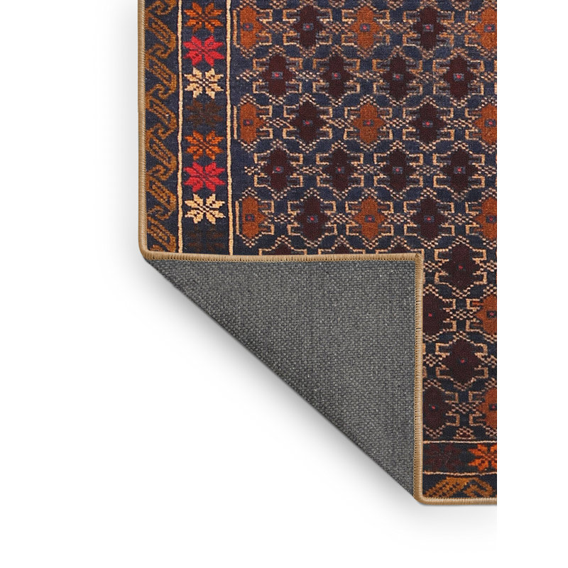 Tapis traditionnel rouge / noir, Rectangle 5 pi x 7 pi