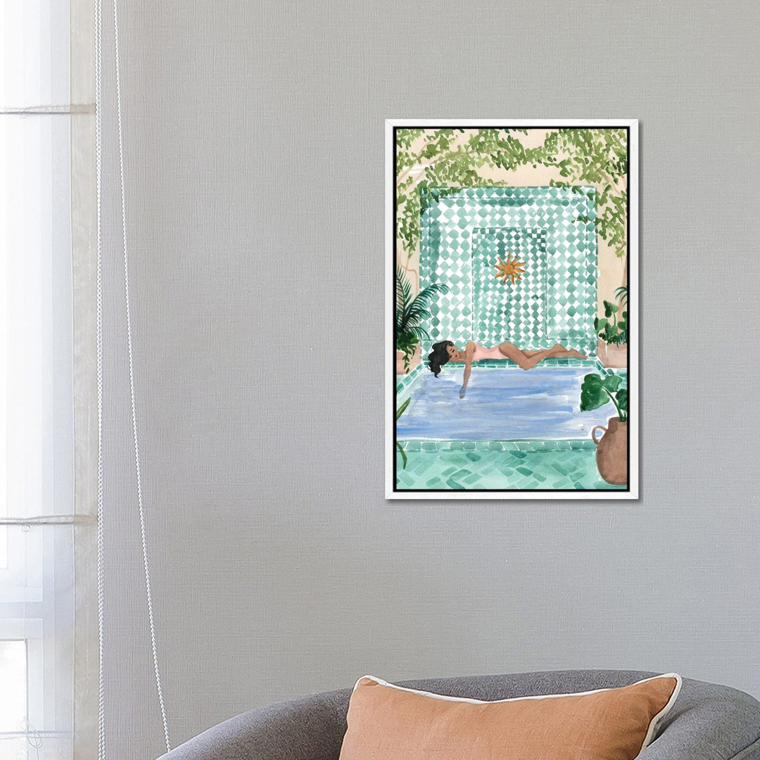 Poolside Siesta von Sabina Fenn - Galerie-umwickelte Leinwand Giclée auf Leinwand