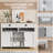47.2" Modern Farmhouse Wine Bar Cabinet With Wine & Glass Rack, 2 Drawers Buffet Sideboard Storage For Kitchen, Living Room, Dining Room - Coffee & Liquor Station Cabinet (White)-529301080