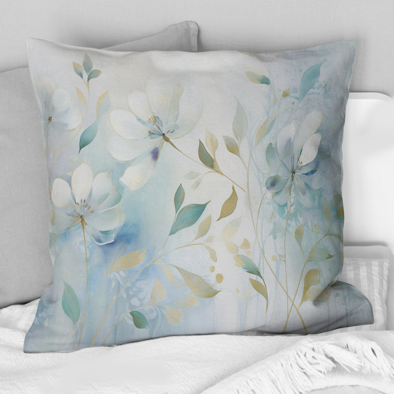 Coussin Blue Botanical Rhythms I - Abstract Botanicals