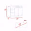 Armoire de cuisine, trois tiroirs, deux tablettes internes