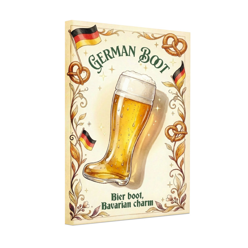 Verre à bière avec drapeaux et bretzels, H 24 po x l 16 po