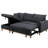 85.95" Sectional With Dark Gray Storage Chaise, Sleeper & 33.99" Product Depth Chaise 33.99 In. Height