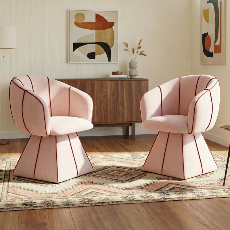 Chaise d'appoint pivotante (ensemble de 2, rose), Rose
