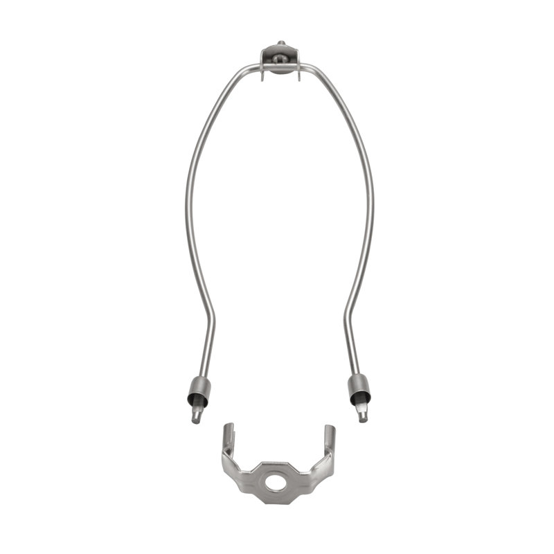 12" Satin Nickel Detachable Lamp Harp with Saddle