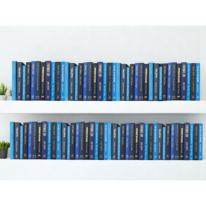 Blue Story-100- Mix Of Light, Medium, & Navy Blue Tones With Titles