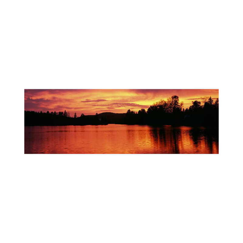 Lake At Sunset, Vermont, USA by Panoramic Images - Wrapped Canvas Panoramic Print, 182.88 cm H x 60.96 cm W x 3.175