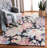 Delman Hand Tufted Wool/Cotton Floral Rug in Red/Charcoal-298101372
