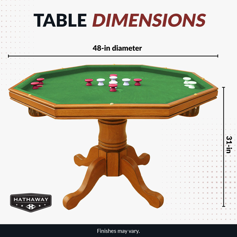 Kingston 48" 8 - Player Poker Table, Antique Oak