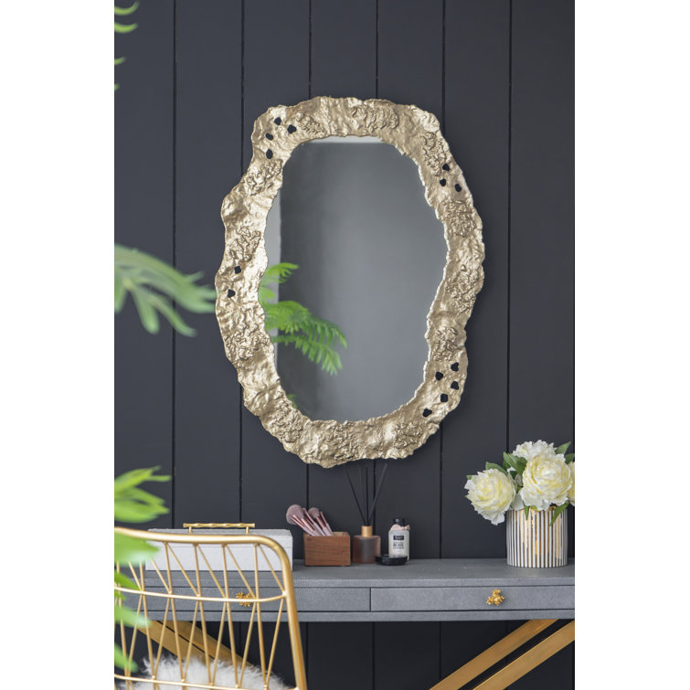 Everly Quinn Asymmetrical Metal Wall Mirror Wayfair