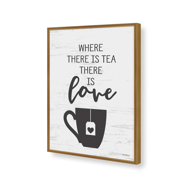 «Where There is Tea» par Art texturé, L 30 x H 40, Doré, Impression encadrée