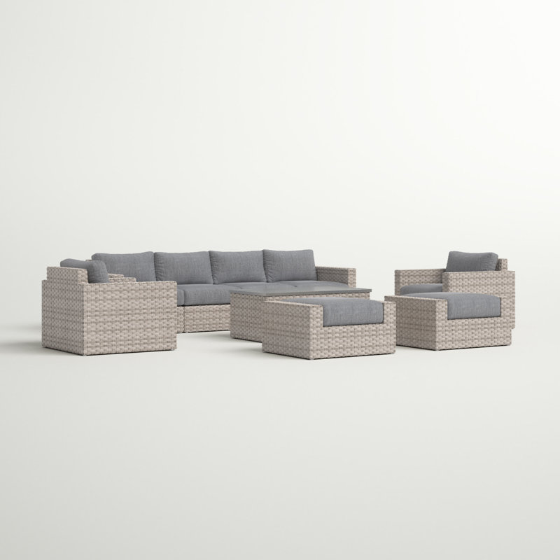 Avrahom 7-Pieve Deep Seating Set, Gray