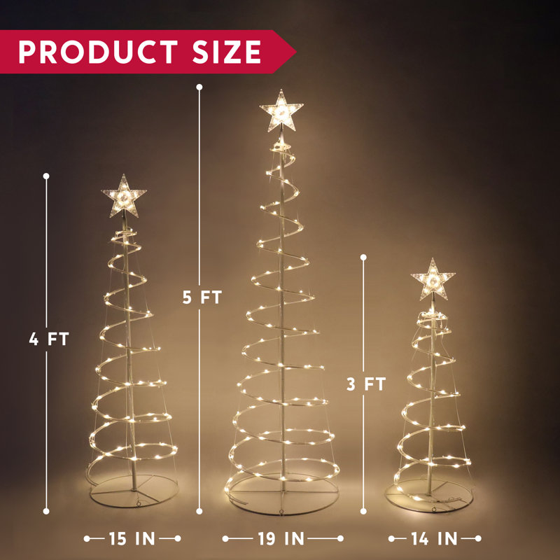 3 Pack Spiral Christmas Tree Lights