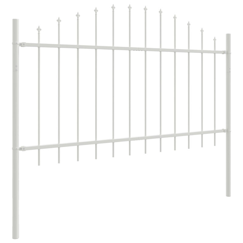 Aairah Garden Fence Spear Outdoor Panel Barrier Border Privacy Multi Sizes, 140 cm H x 170 cm W, White, 3 Posts