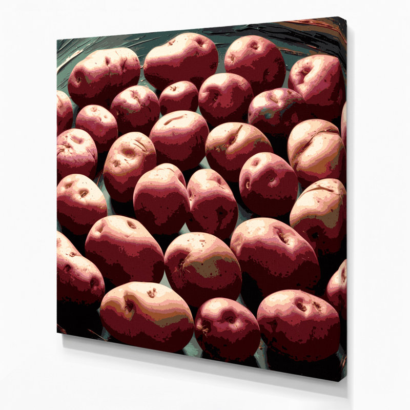 Art sur toile, légumes, pommes de terre, H 16 po x l 16 po