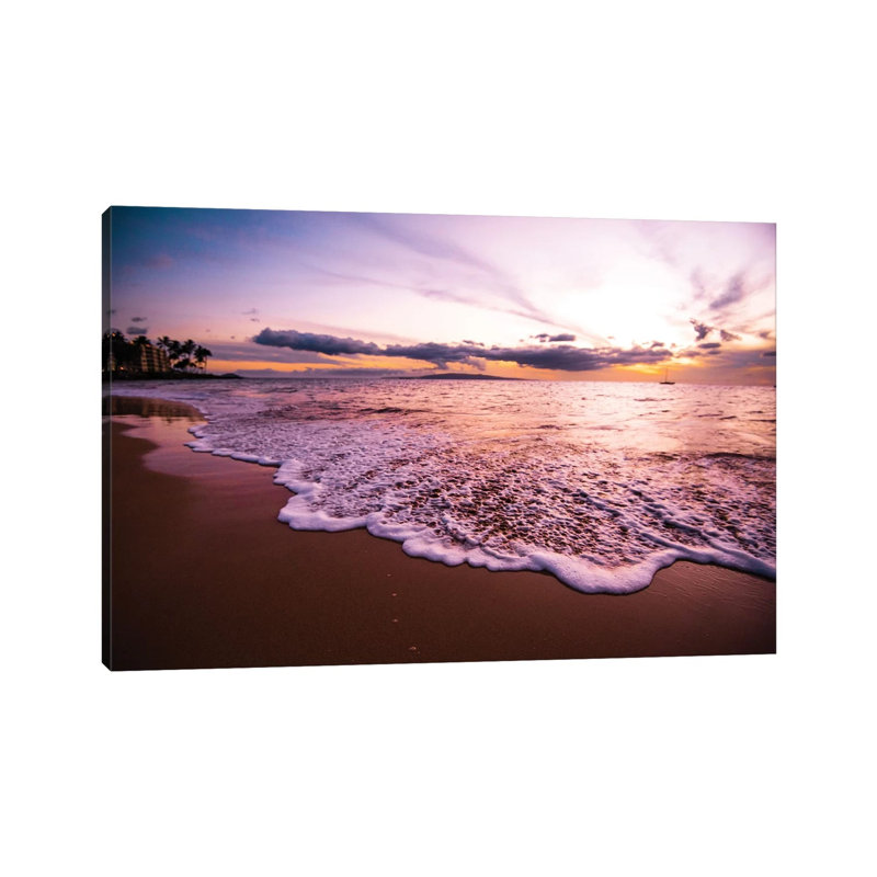 Sunset Waves by Lucas Moore - Wrapped Canvas Print, 30.48cm H x 45.72cm W x 1.905cm D