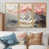 Toile avec cadre flottant or