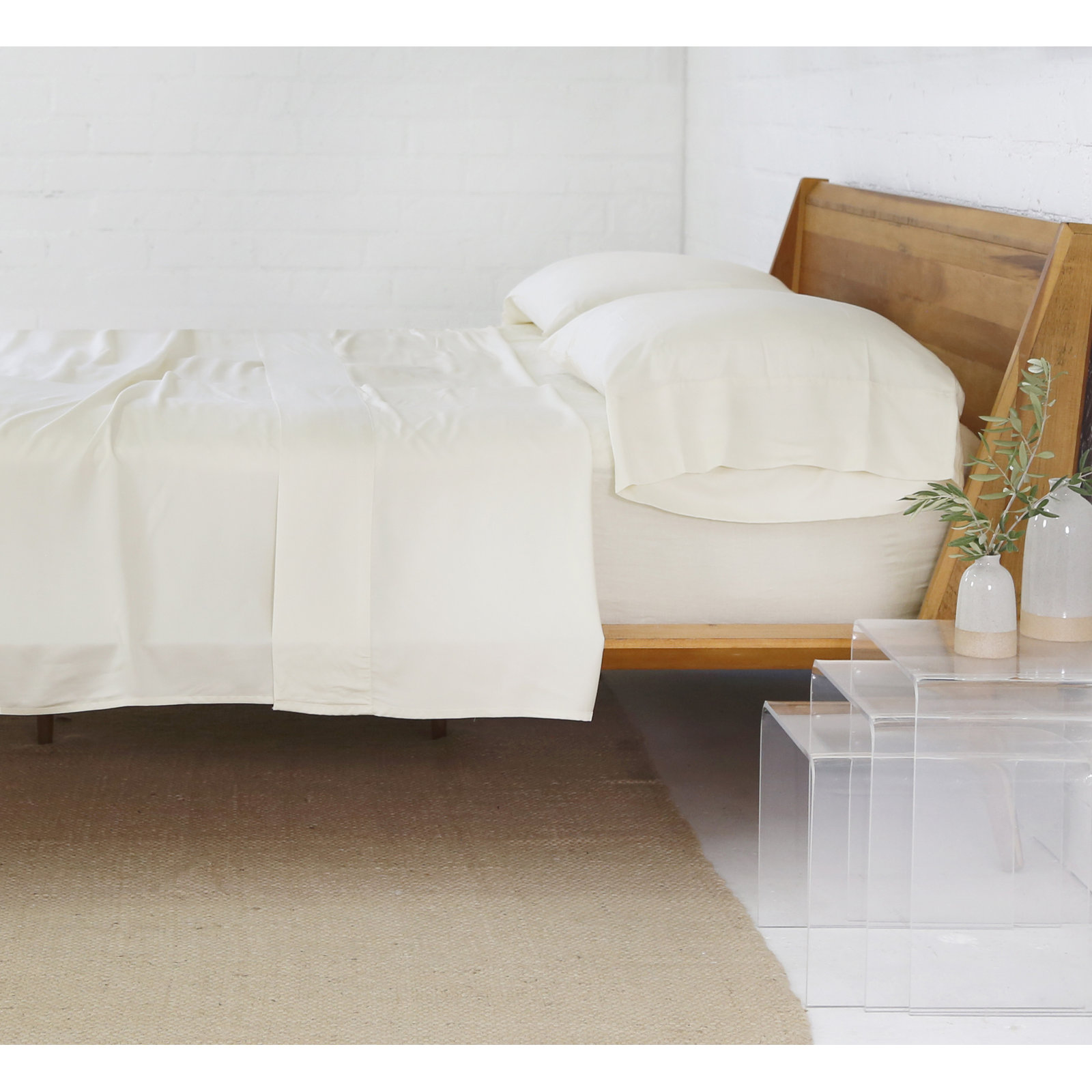 Parker Rayon From Bamboo Sheet Set, Twin, Ivory