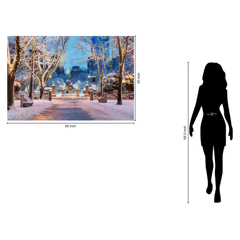 Art mural en verre trempé sans cadre Boston in Winter - 40 po x 60 po