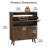 Medieval-Style Modern Shoe Cabinet, Upright Shoe Storage Unit With Vertical Grooved Finish, 31.5-Inch Walnut-Colored Shoe Cabinet, Suitable For Hallways, Passageways And Entrances.-414862558