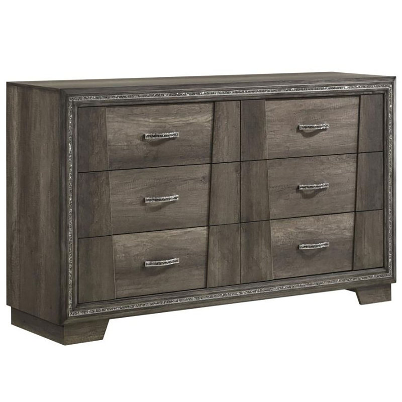 Commode double l 61,75 po à 6 tiroirs Calanda