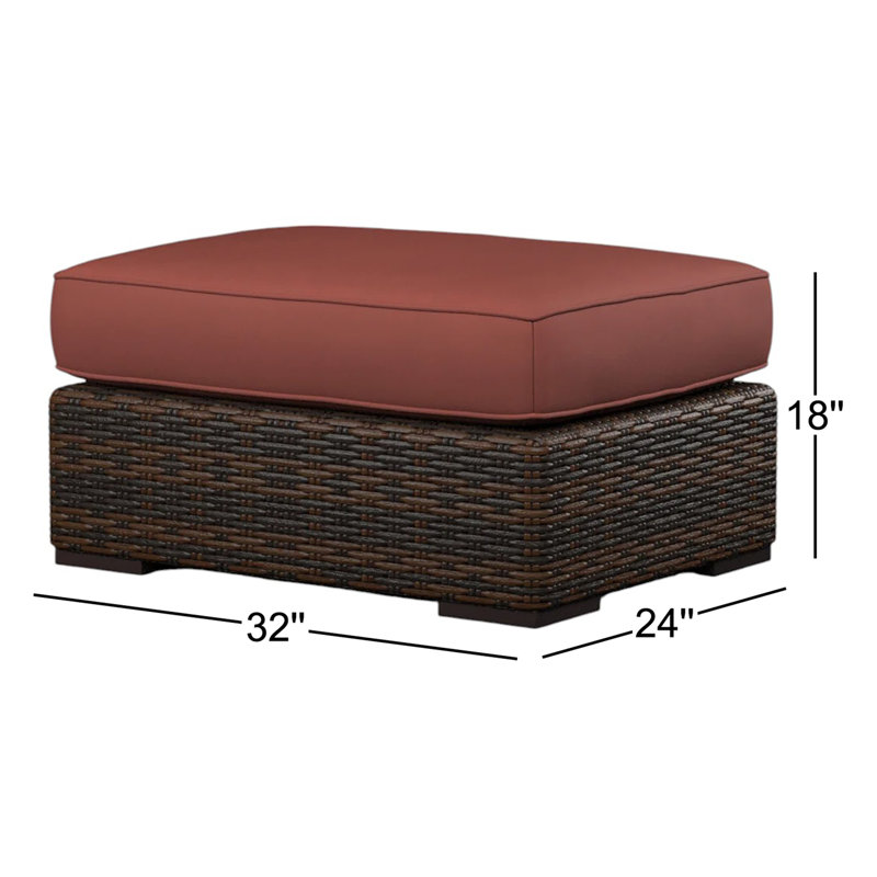 Repose-pieds d'extérieur avec coussin Bromie Naomie, Toile Toile Henna Sunbrella®