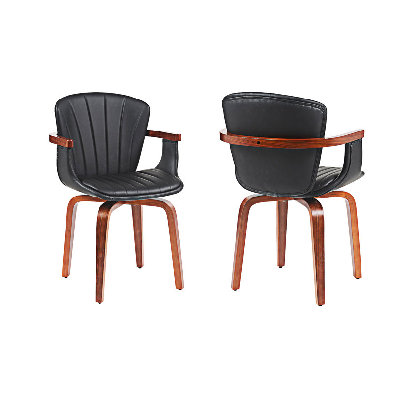 Chaise d'appoint rembourrée pivotante (ensemble de 2), Noir