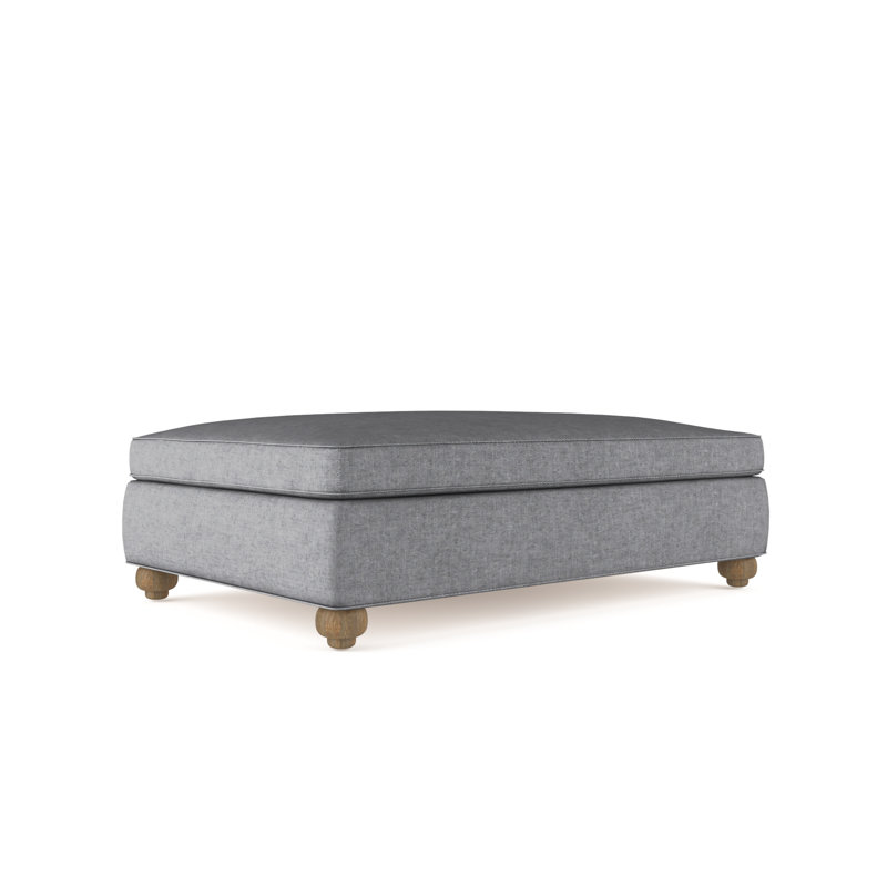 Repose-pieds de table Leroy, Peluche velours pierre ponce, Patiné