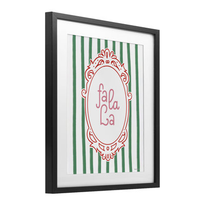 Fa La La Ornate Border Framed Print Under Glass, design by Rachel Nieman