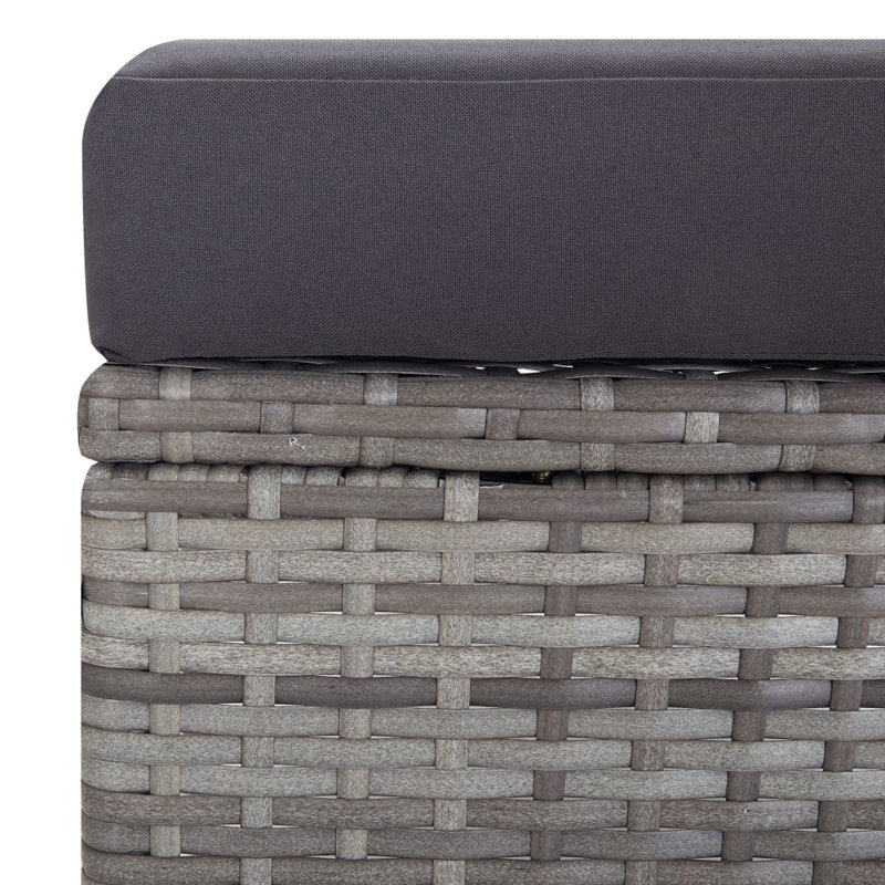 Chaise longue 3 pièces avec coussins, Gris, Gris
