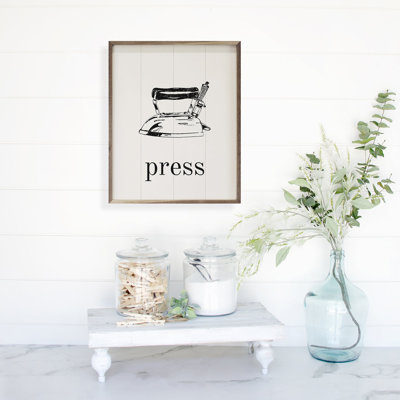 Press With Icon White
